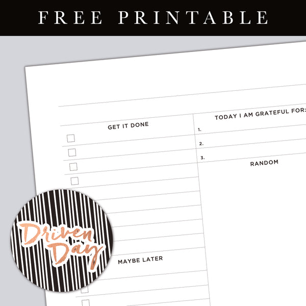Daily Page Template Printable Driven Day