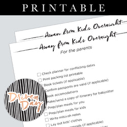 Away From The Kids Overnight Printable