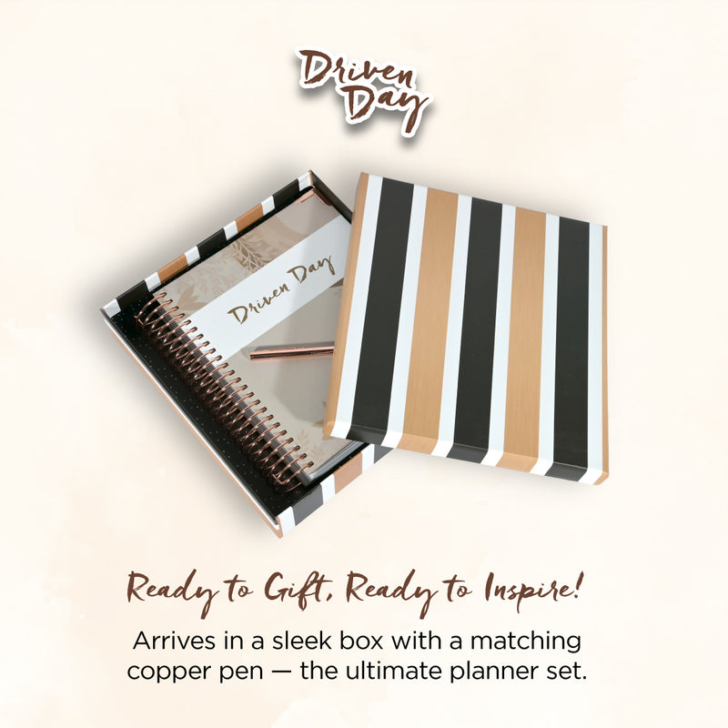 Driven Day January 2026 Wire bound Jewish Daily Planner- Be Shabbos and Yom Tov Ready, Achieve your Goals and Prioritize Your Day With Daily, Weekly, and Monthly Views, 9.3"x8.6"- Wheat Cover