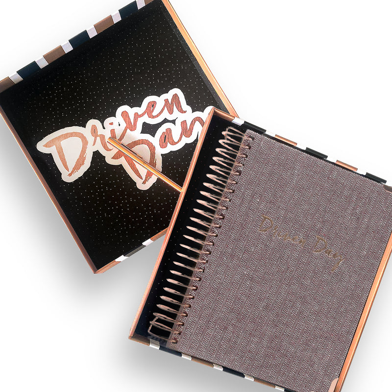 Driven Day Standard January 2024 Wire-bound Tweed Daily Planner- Achieve your Dreams and Prioritize Your Day With Daily, Weekly, and Monthly Views.