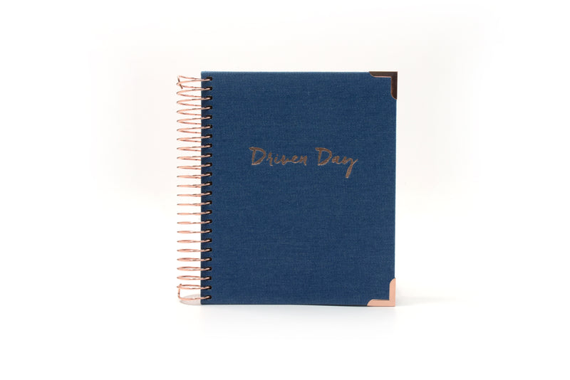 Driven Day September 2023- August 2024 Wirebound Jewish Daily Planner- Be Shabbos and Yom Tov Ready, Achieve your Goals and Prioritize Your Day With Daily, Weekly, and Monthly Views, 9.3"x8.6" (DenimJewishAcademicYear2023-2024)