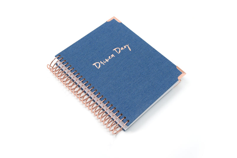Driven Day September 2023- August 2024 Wirebound Jewish Daily Planner- Be Shabbos and Yom Tov Ready, Achieve your Goals and Prioritize Your Day With Daily, Weekly, and Monthly Views, 9.3"x8.6" (DenimJewishAcademicYear2023-2024)