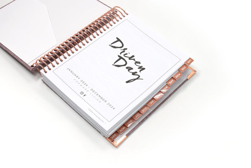 January 2024 Jewish Daily Planner: Maroon Tweed