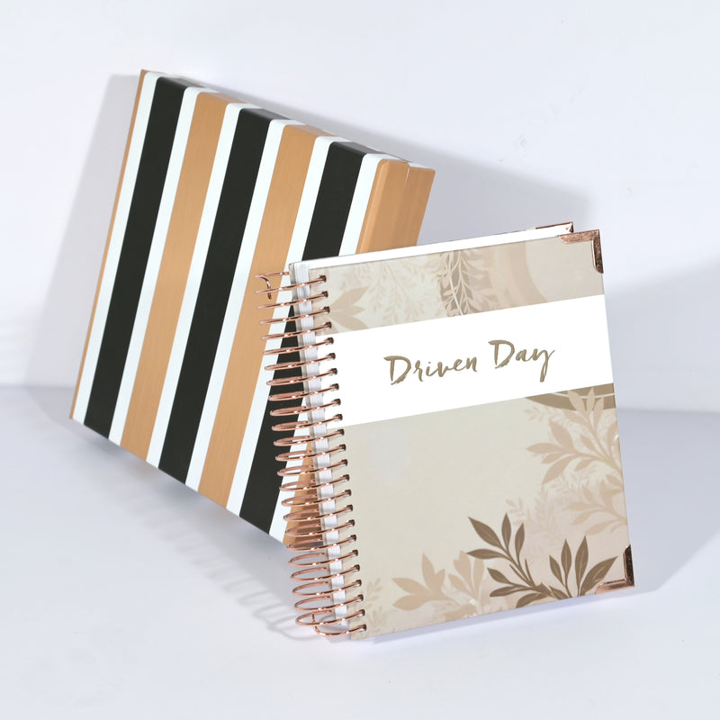 Driven Day January 2026 Wire bound Jewish Daily Planner- Be Shabbos and Yom Tov Ready, Achieve your Goals and Prioritize Your Day With Daily, Weekly, and Monthly Views, 9.3"x8.6"- Wheat Cover