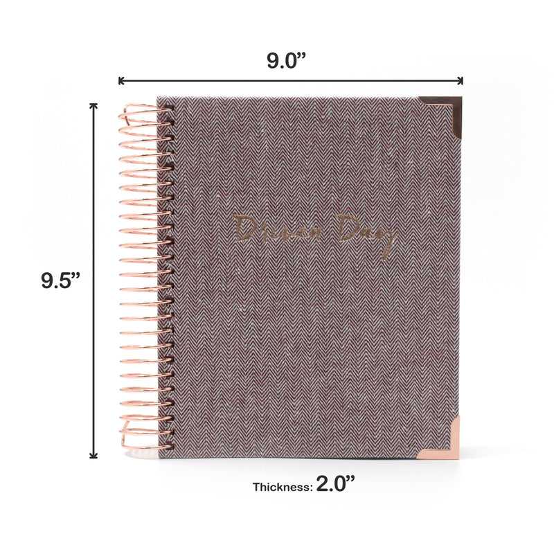 Driven Day Standard January 2024 Wire-bound Tweed Daily Planner- Achieve your Dreams and Prioritize Your Day With Daily, Weekly, and Monthly Views.