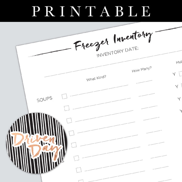 Freezer Inventory Printable