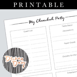 Chanukah Party Printable