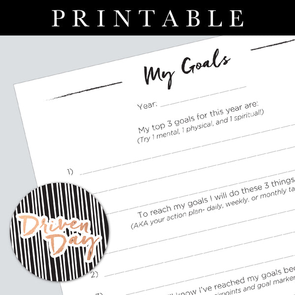 Yearly Goals Printable