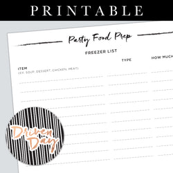Party Food Prep Printable