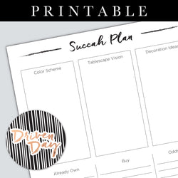 Succah Plan Printable
