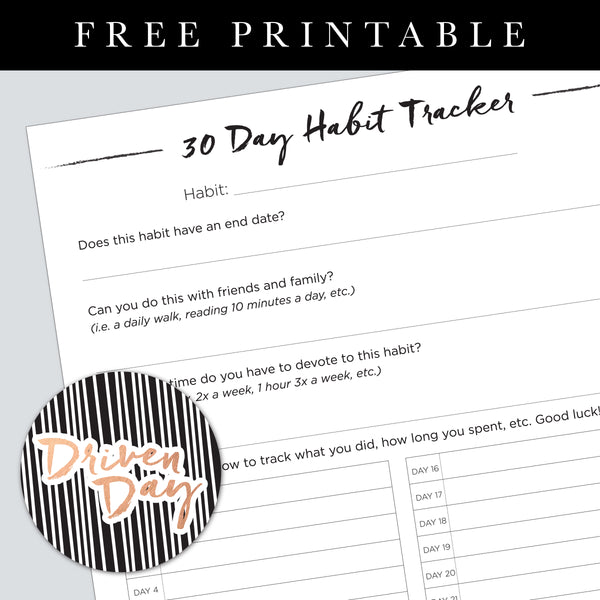 HABIT TRACKER PRINTABLE