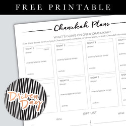 Chanukah Plans Printable