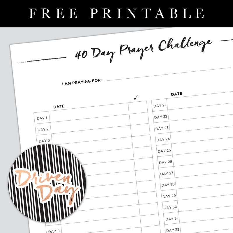 40 Day Prayer Challenge Printable