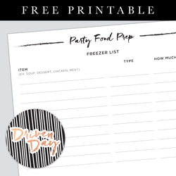 Party Food Prep Printable