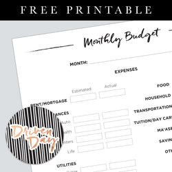 Monthly Budget Printable