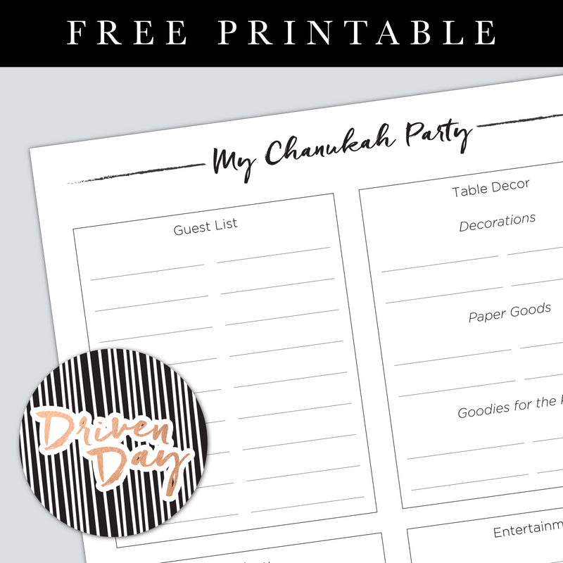 Chanukah Party Printable