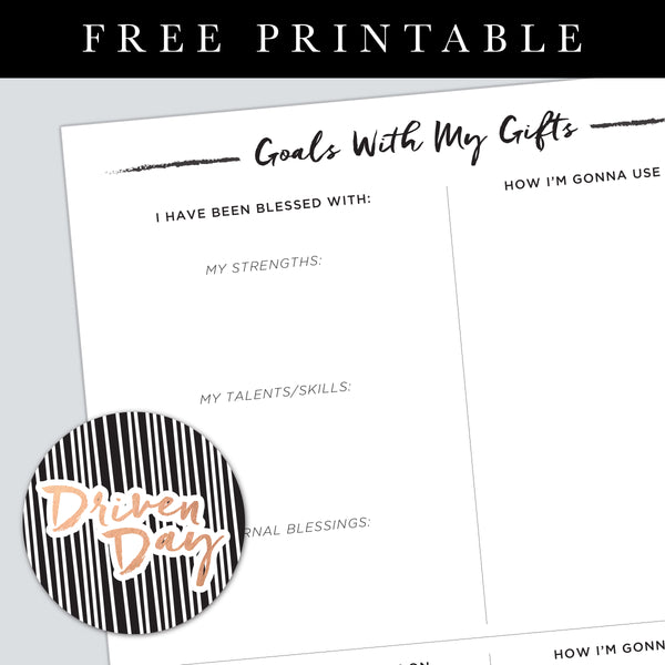 Goals With My Gifts Printable