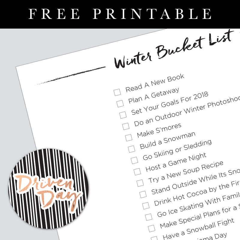 Winter Bucket List Printable