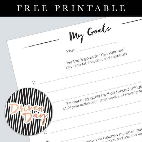 Yearly Goals Printable