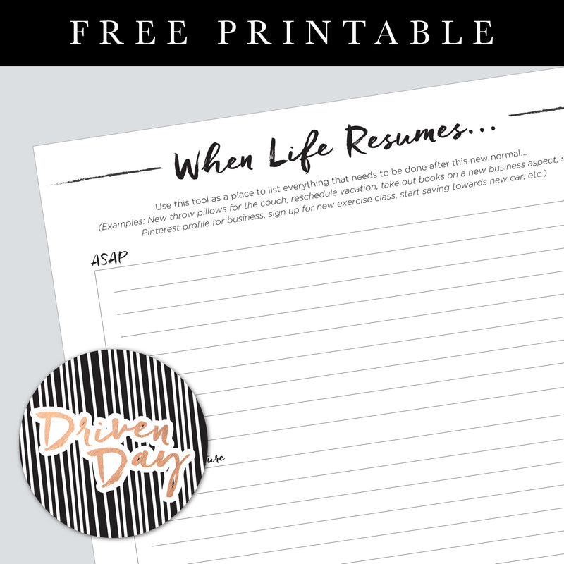 When Life Resumes Printable