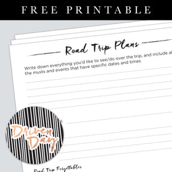 Road Trip Printable