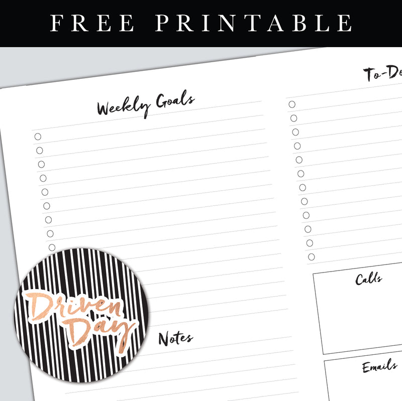 Weekly Plan Page Template Printable