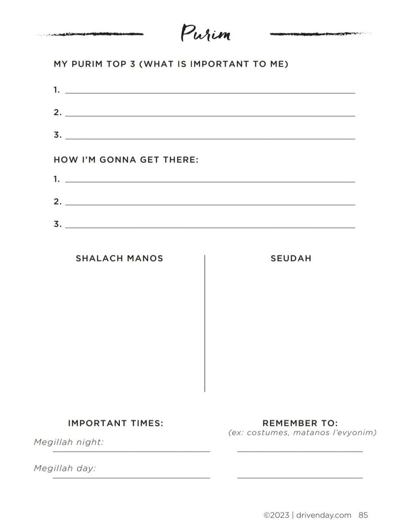 January 2023 Daily Planner:  Rhodes (Jewish)