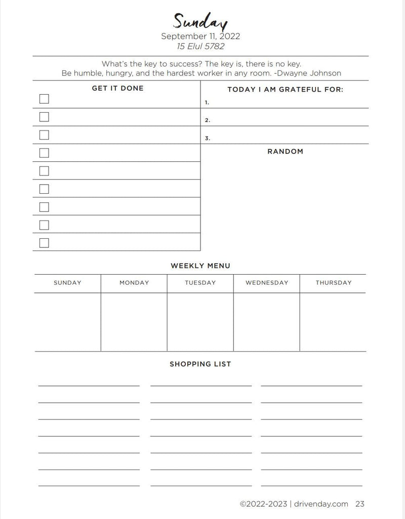 January 2023 Daily Planner:  Rhodes (Jewish)